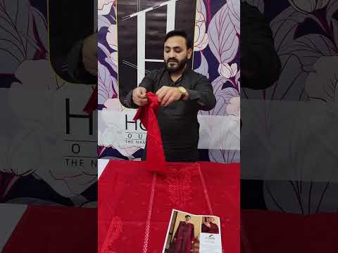 QALAMKAR NEW RED CHIKANKARI LUXURY LAWN COLLECTION