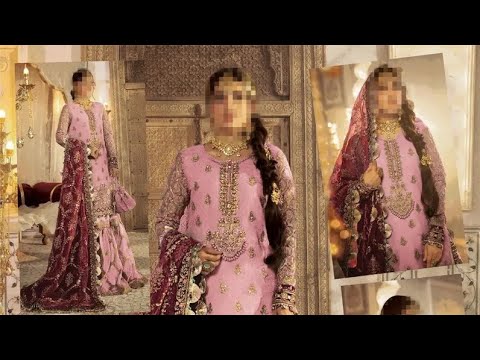 Coral By Maria B”Pink Exclusive Gharara Net
