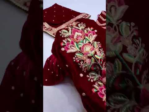 ANEELAS NEW MAROON VELVET PARTY WEAR
