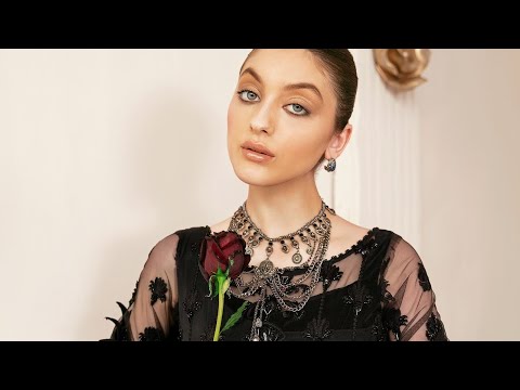 Akbar Aslam Black Bridal Collection Net