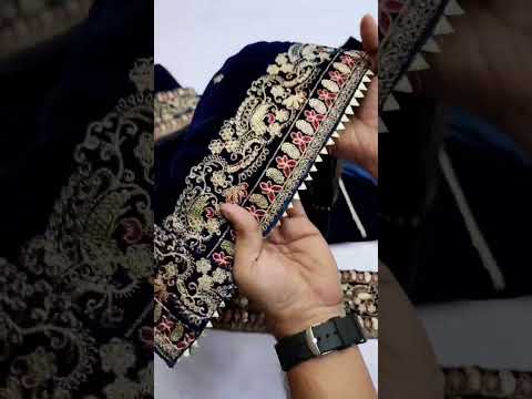 ANEELAS NEW NAVY BLUE VELVET PARTY WEAR