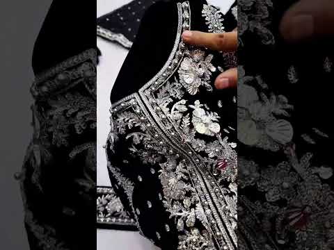 ANEELAS NEW BLACK PARTY WEAR VELVET