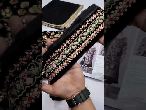 BAROQUE NEW JET BLACK VELVET PARTY WEAR