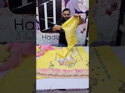 ANEELAS NEW YELLOW CHIKANKARI LUXURY LAWN COLLECTION