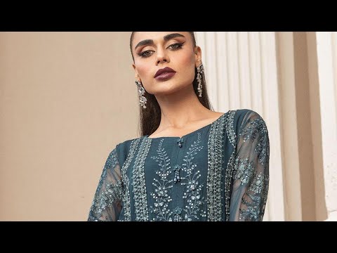 Maria B Embroidered Chiffon Suits Unstitched MB23SC D2 - Luxury Collection