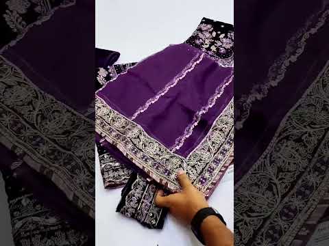 ANEELAS PURPLE NEW VELVET DRESS