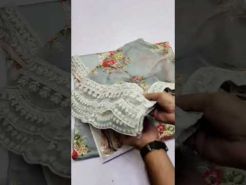 CROSS STITCH NEW PARTY WEAR SILK DRESS