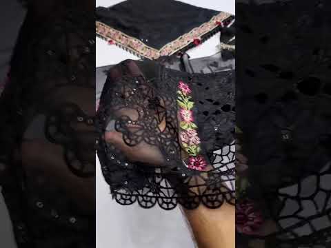 MARIA B NEW BLACK CHIFFON PARTY WEAR