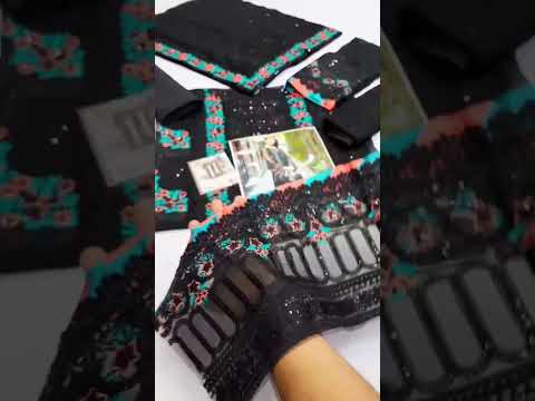 ANEELAS NEW JET BLACK CHIFFON PARTY WEAR