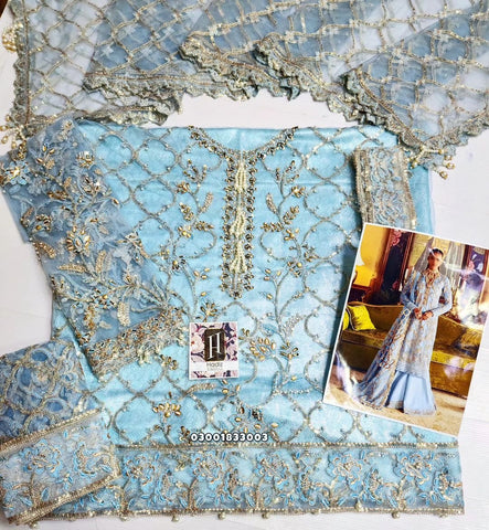 Bin Ilyas Blue Bridal Collection Net