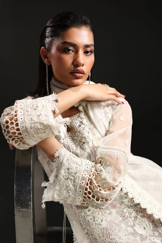 MARIA B NEW WHITE EXCLUSIVE ORGANZA PARTY WEAR FEZZ-117