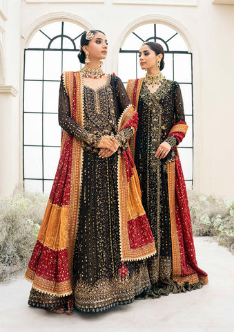 AIK ATELIER BLACK BRIDAL COLLECTION CHIFFON MAXI REPLICA