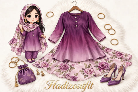 HADIZOUTFIT NEW DIGITAL PRINTED SILK FORMAL WEAR