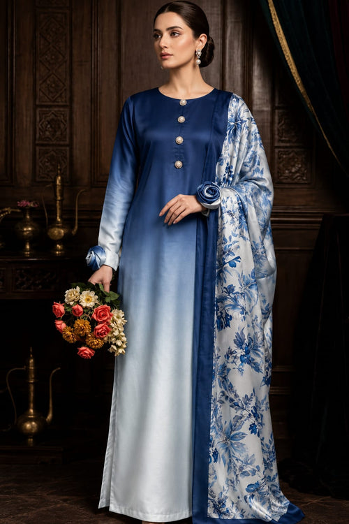 HADIZOUTFIT NEW DIGITAL PRINTED SILK FORMAL WEAR
