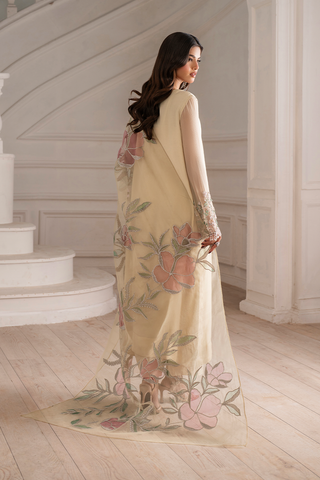 IZNIK NEW OFFWHITE CHIFFON PARTY WEAR DBZZ-257