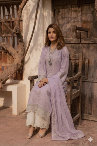 BATIK LILAC NEW LUXURY LAWN COLLECTION