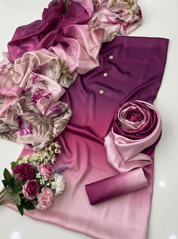 HADIZOUTFIT NEW DIGITAL PRINTED SILK FORMAL WEAR