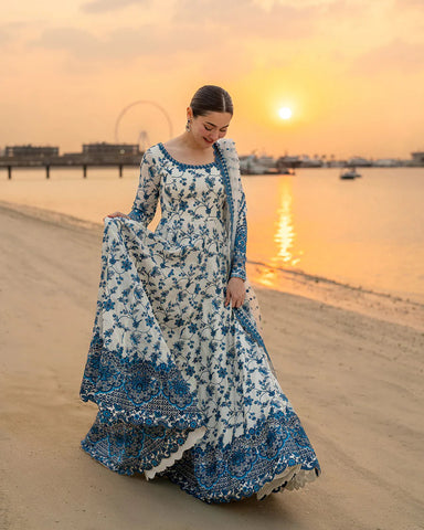FAIZA SAQLAIN EMBROIDERED LUXURY LAWN MAXI