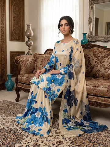 HADIZOUTFIT NEW DIGITAL PRINTED SILK PARTY WEAR BZEZ-5056