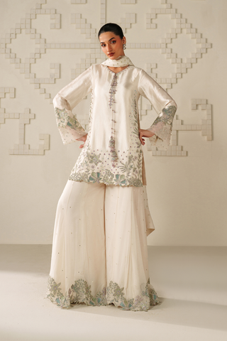 IZNIK NEW OFFWHITE CHIFFON PARTY WEAR DIZZ-036