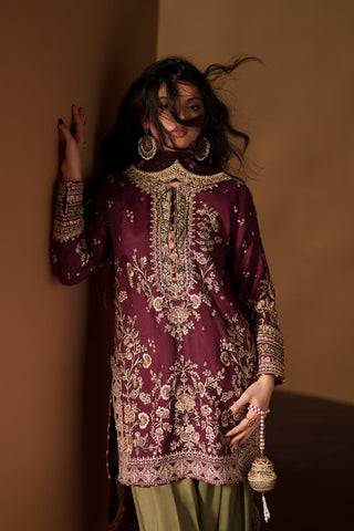ETHNC NEW EMBROIDERED SILK PARTY WEAR DIZZ-154