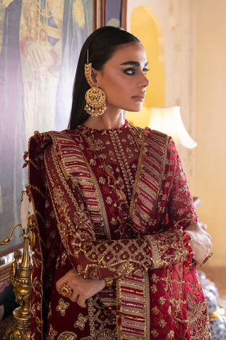 AFROZEH NEW CHIFFON MEHROON BRIDAL WEAR AZFZ-114