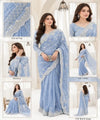HADIZOUTFIT NEW SKY NET PARTY WEAR SAREE FEZZ-262
