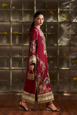 ETHNC NEW RED SILK PARTY WEAR FDZZ-103