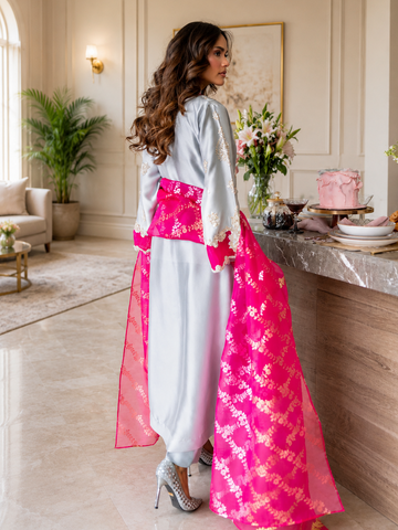 HADIZOUTFIT NEW KAAFTAN STYLE SILK PARTY WEAR GEEZ-075