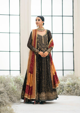 AIK ATELIER BLACK BRIDAL COLLECTION CHIFFON MAXI REPLICA
