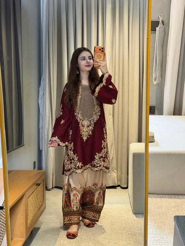ETHNC NEW KAAFTAN STYLE SILK PARTY WEAR DZZZ-204
