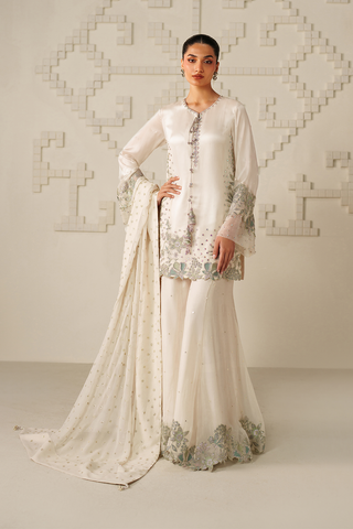 IZNIK NEW OFFWHITE CHIFFON PARTY WEAR DIZZ-036