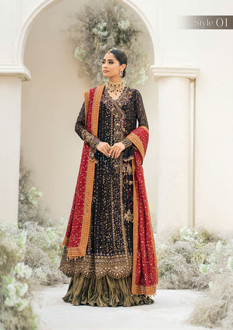 AIK ATELIER BLACK BRIDAL COLLECTION CHIFFON MAXI REPLICA