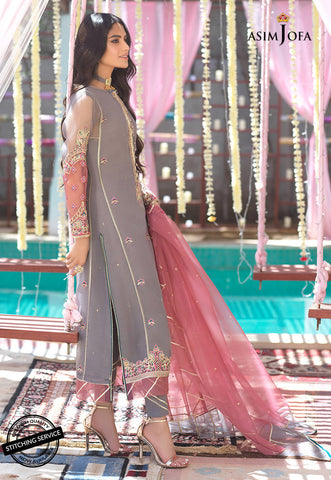 Asim Jofa new Grey Organza party wear