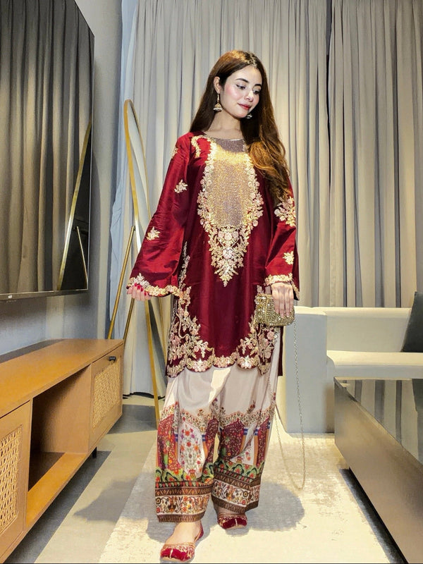 ETHNC NEW KAAFTAN STYLE SILK PARTY WEAR DZZZ-204
