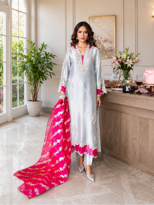 HADIZOUTFIT NEW KAAFTAN STYLE SILK PARTY WEAR GEEZ-075