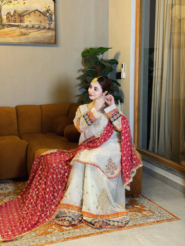 ETHNC NEW RAW SILK PARTY WEAR GHARAR  ICZZ-272