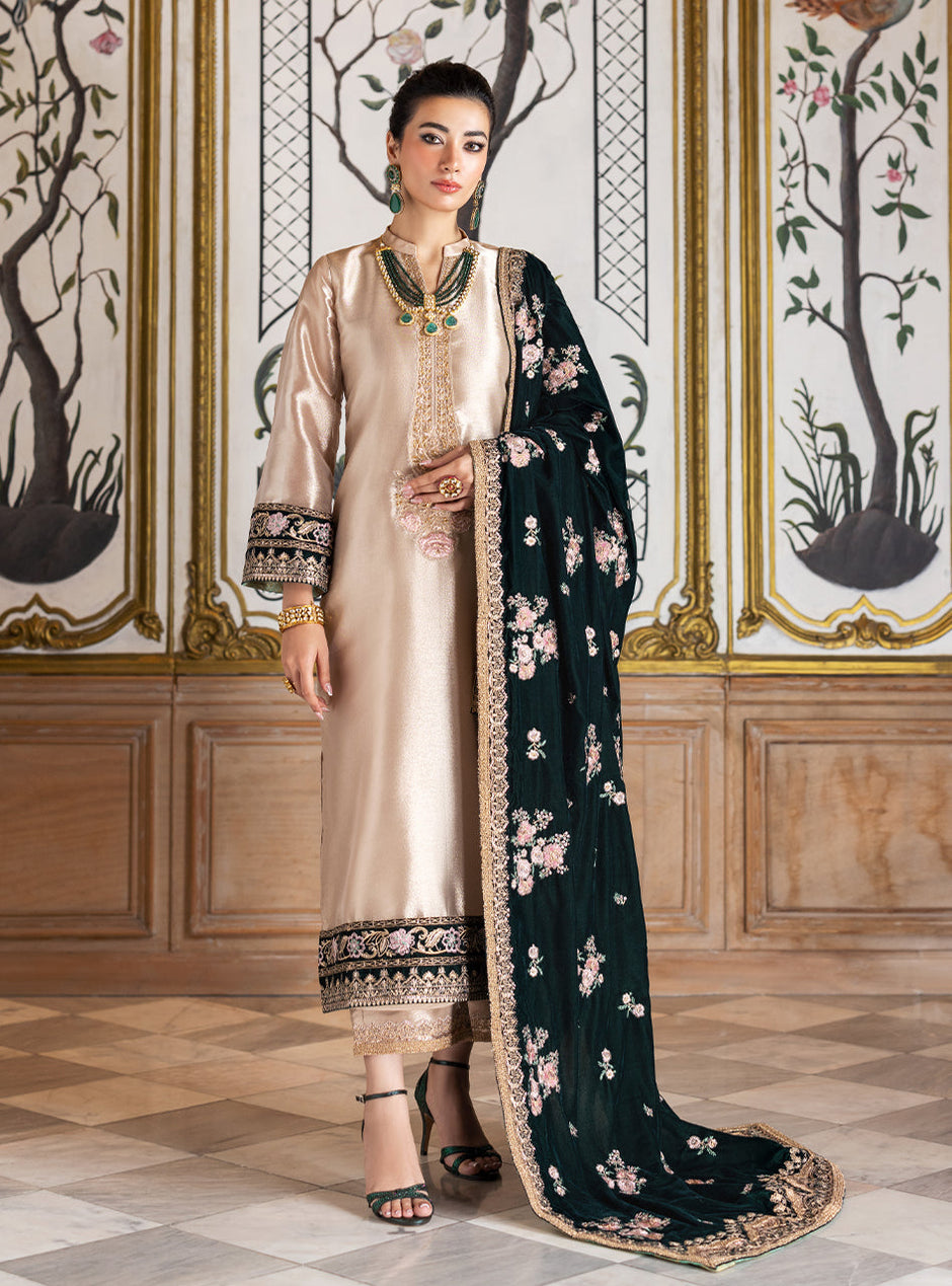 masoori dress designs Heavy Embroidered Masoori Dress with Embroidered Organza Dupatta