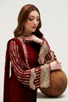 HADIZOUTFIT NEW MEHROON CHIFFON PARTY WEAR CDZZ-156