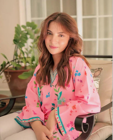 LULUSAR PINK NEW PRINTED SILK DRESS