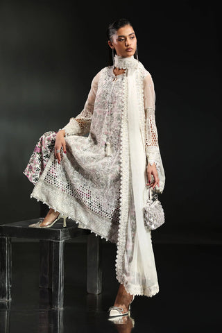 MARIA B NEW WHITE EXCLUSIVE ORGANZA PARTY WEAR FEZZ-117