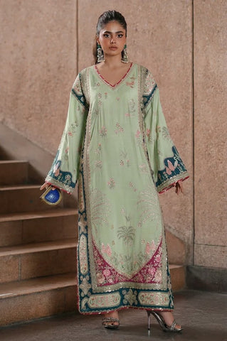 ETHNC NEW PISTA KAAFTAN STYLE SILK PARTY WEAR FBEZ-134
