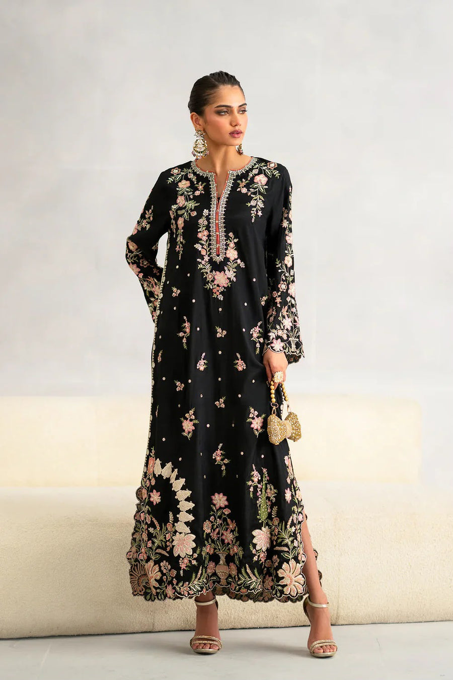 ETHNC NEW 3PC KAAFTAN STYLE SILK PARTY WEAR  DBZZ-230