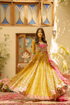 NAMEERA BY FAROOQ YELLOW NET BRIDAL MAXI AZEZZ-153