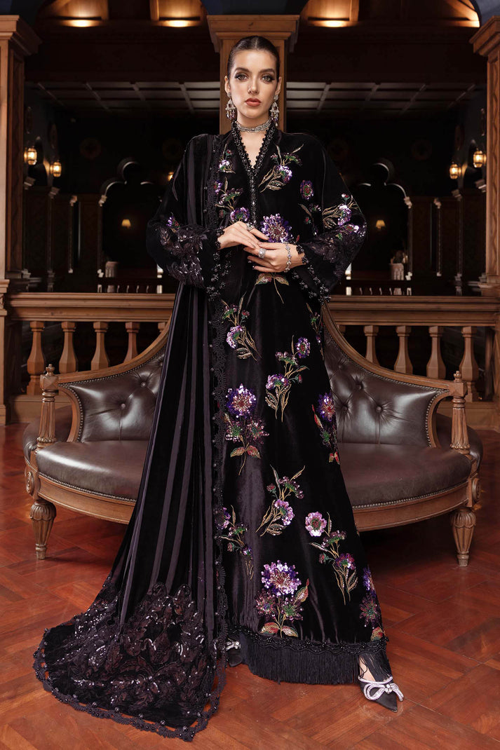 MARIA.B NEW JET BLACK SHEESHA SILK PARTY WEAR