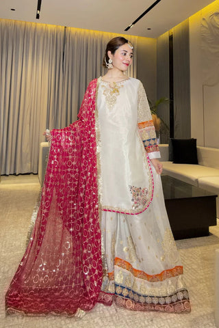 ETHNC NEW RAW SILK PARTY WEAR GHARAR  ICZZ-272