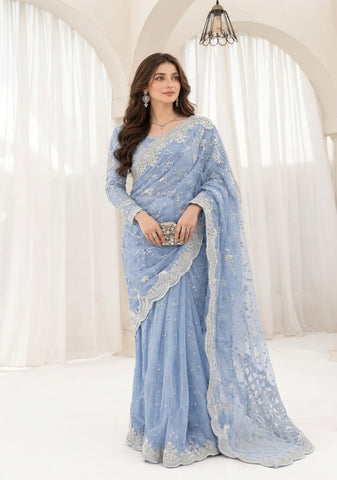 HADIZOUTFIT NEW SKY NET PARTY WEAR SAREE FEZZ-262