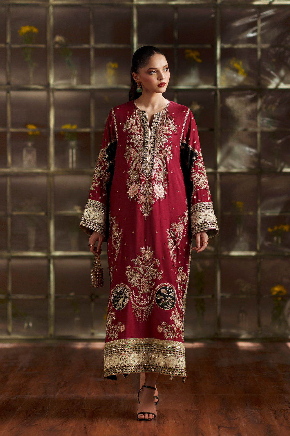 ETHNC NEW RED SILK PARTY WEAR FDZZ-103