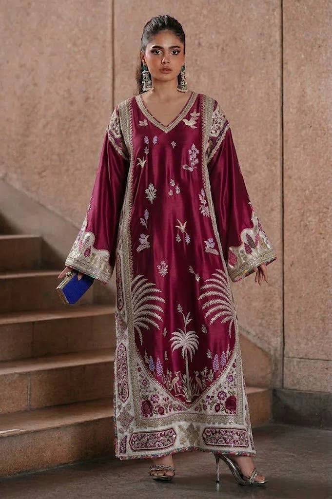 ETHNC NEW RED SILK PARTY WEAR HEZZ-131