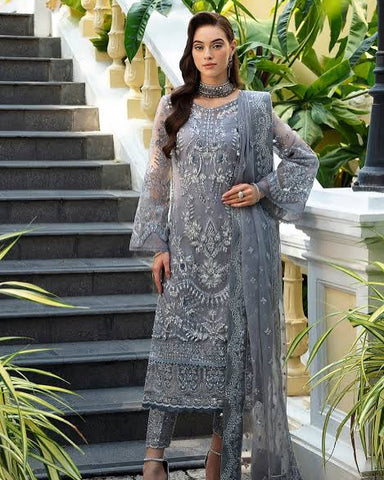 Gulaal Grey Formal Organza Collection